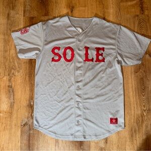 Savs Mens Basketball Button Down Up Jersey L Savage Streetwear Logo txt Baseball